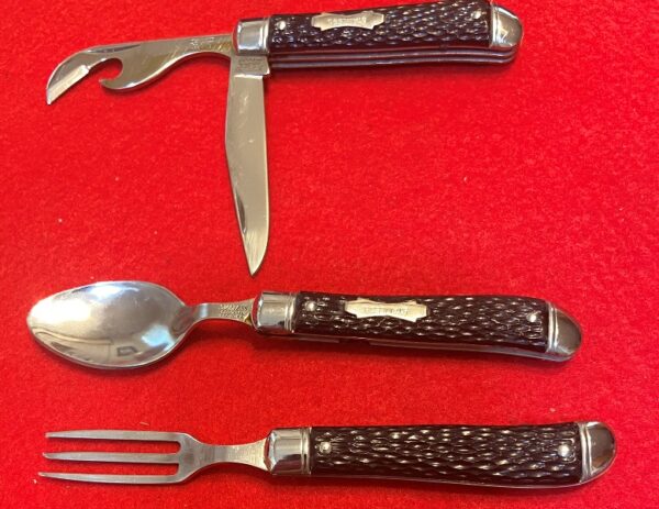 VINTAGE KALMAR MASTER CHEF KNIVES 3-PIECE CUTLERY KNIFE SET w/BOX